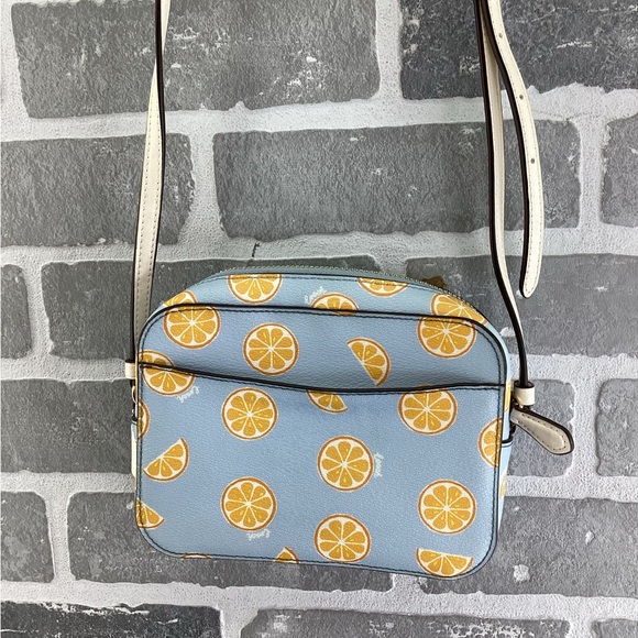 COACH Mini Camera Bag With Orange Print and matching card wallet - Picture 3 of 9